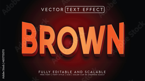3D Text Effect _Fully Editable and Scalable Vector (Brown)