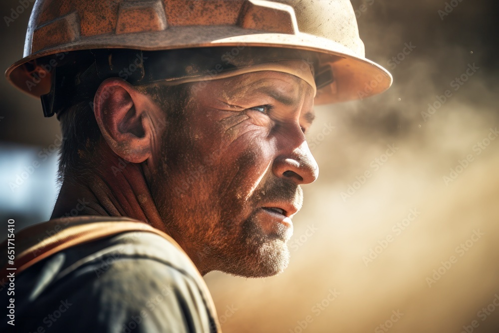 portrait of dirty construction worker with helmet portrait of dirty construction worker with helmet