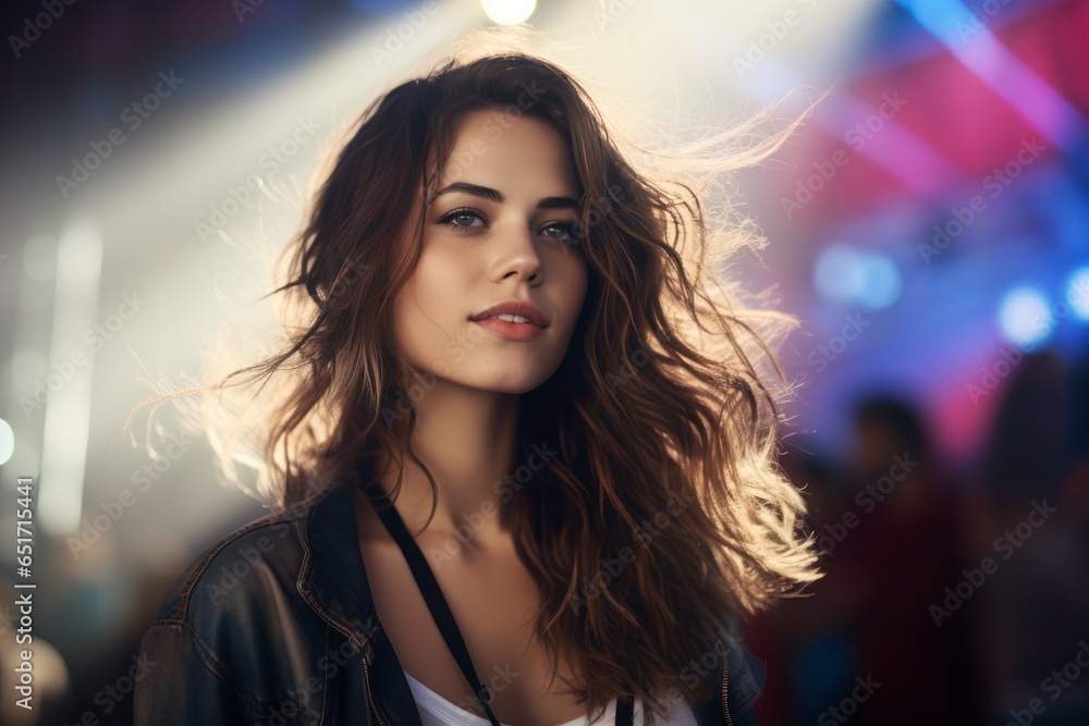 portrait of a woman in a nightclub portrait of a woman in a nightclub