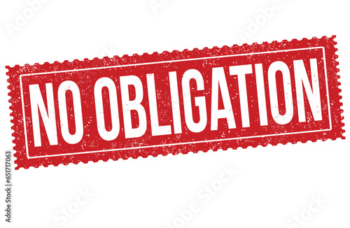 No obligation grunge rubber stamp