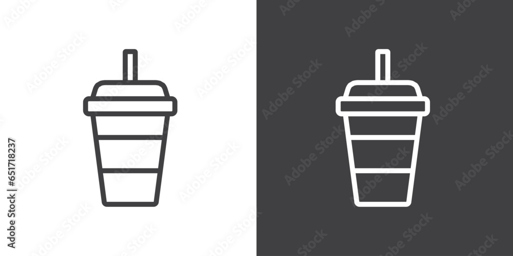 Simple icon of coffee cup, Vector icon of hot drink packaging, such as tea, milk, or coffee, Drink packaging vector icon in trendy line style on white background. Soft drink icon in modern packaging. Simple icon of coffee cup, Vector icon of hot drink packaging, such as tea, milk, or coffee, Drink packaging vector icon in trendy line style on white background. Soft drink icon in modern packaging.