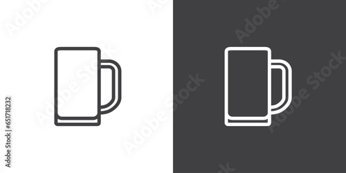 Simple icon of beer glass. Glass frame pictogram. Thin line sign for design logo, High quality single outline glass symbol for web design or mobile app.
