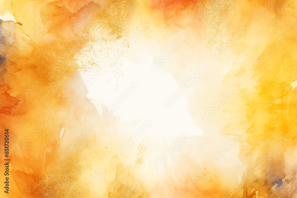 A vibrant yellow and orange background with a contrasting white center