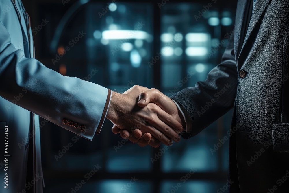 business handshake symbolising growth and success.