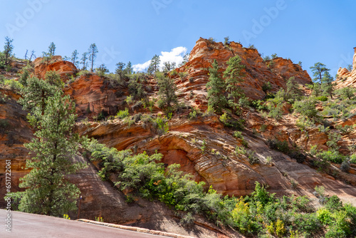 landscape, travel, zion, canyon, utah, hike, hiking, sky, park, national, view, mountain, rock, scenic, wild, valley, outdoor, peak, nature, natural, trail, sandstone, tourism, cliff, usa, river, suns