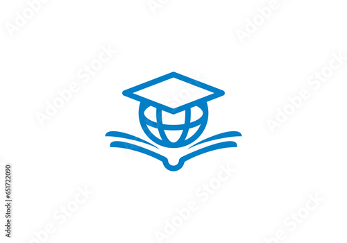 world education logo design vector graphic icon.	