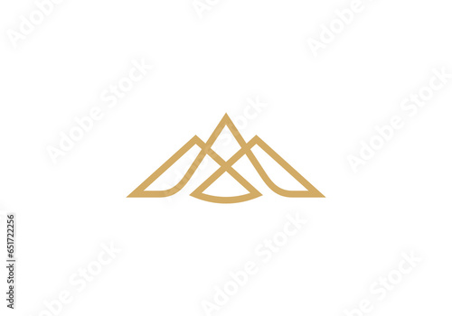 minimal eagle and letter M logo vector design.	
