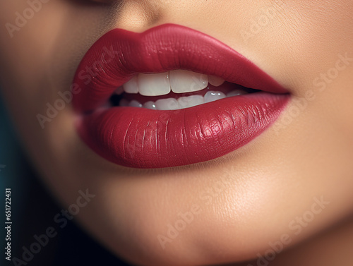 Beautiful young woman lips close up