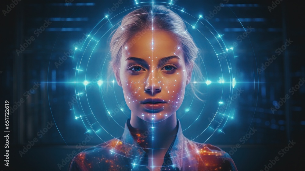 Hologram of a woman