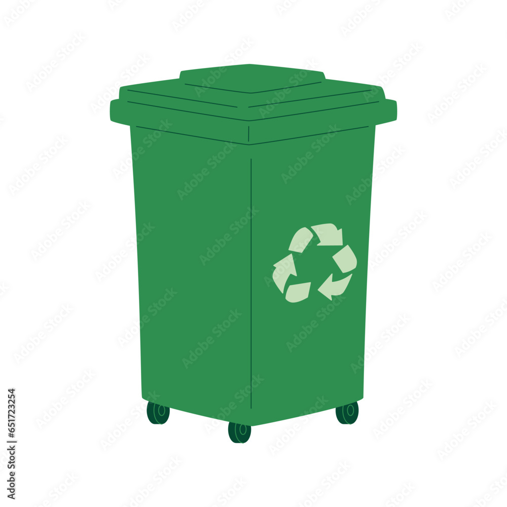 Vector illustration of a box for recycling paper waste. Separate trash ...