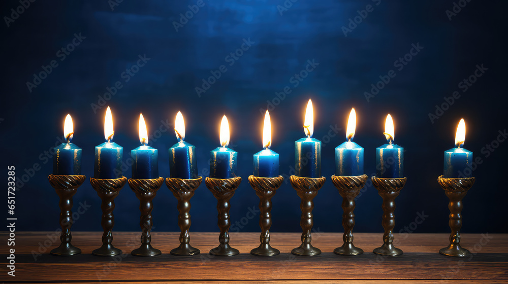 Row of burning candles christmas decoration Row of burning candles christmas decoration