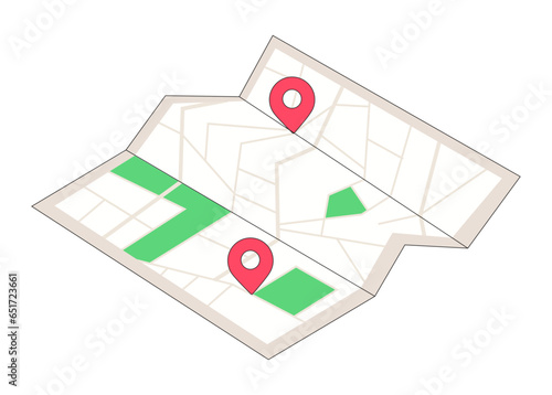 Map with a pin isolated on white. Fully transparent. Any background can be used