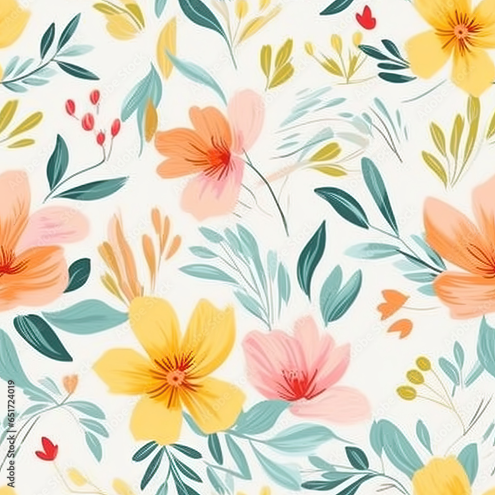 spring floral design summer seamless abstract pattern vector art  AI Generated