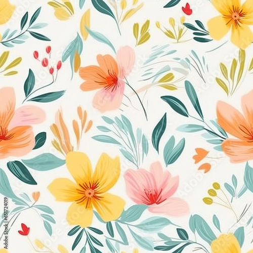 spring floral design summer seamless abstract pattern vector art  AI Generated © MSHAHID