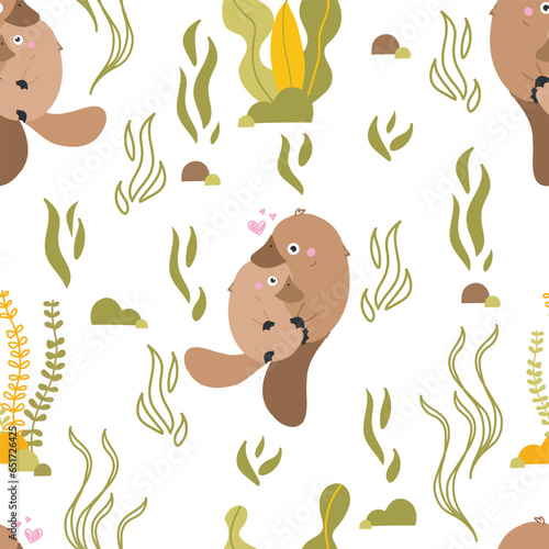 Platypus seamless pattern