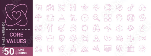 Core values line icon collection eps10 - Vector