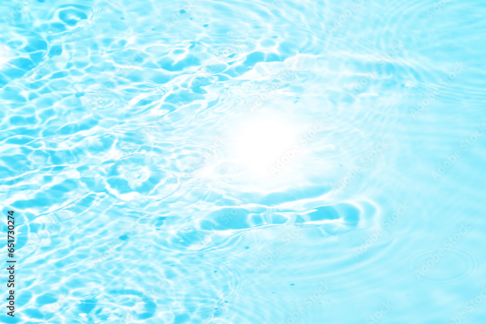 Defocus blurred transparent blue colored clear calm water surface texture with splashes reflection. Trendy abstract nature background. Water waves in sunlight with copy space. Blue watercolor shine. Defocus blurred transparent blue colored clear calm water surface texture with splashes reflection. Trendy abstract nature background. Water waves in sunlight with copy space. Blue watercolor shine.