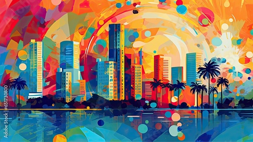 Abstract colourful city