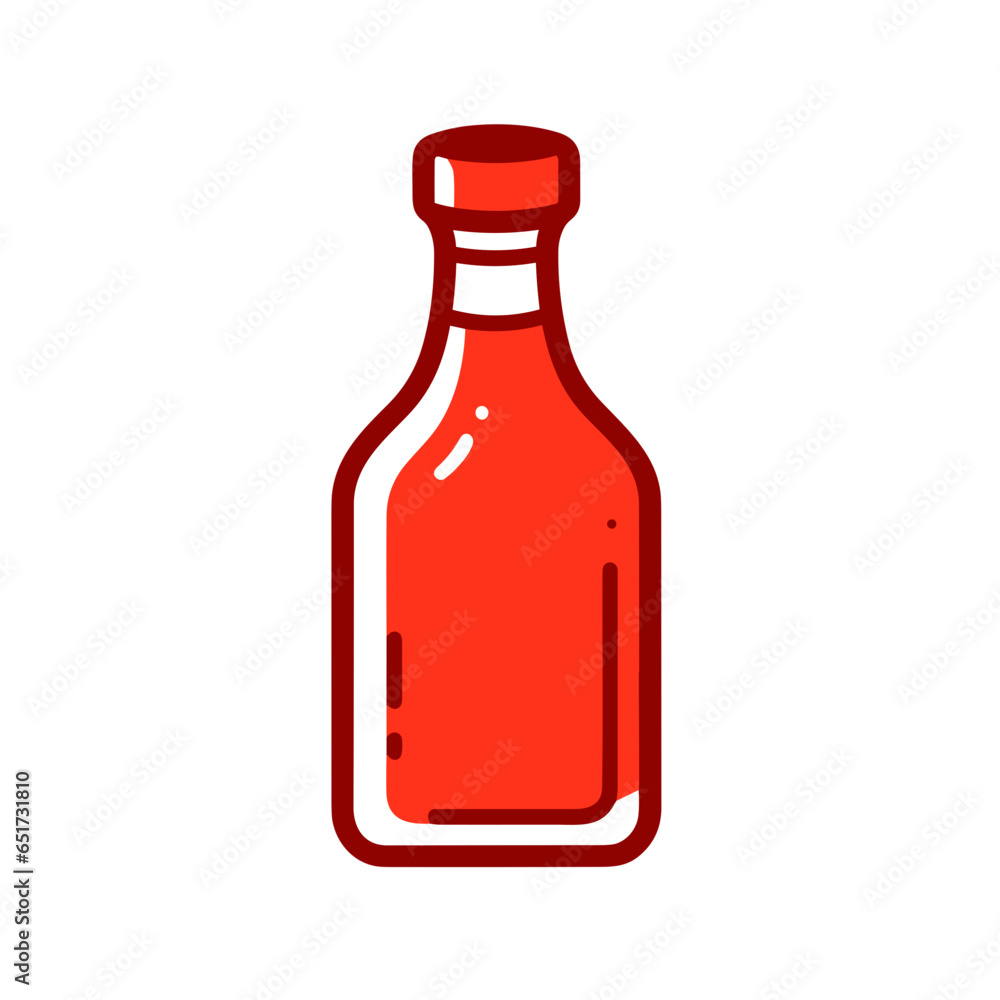 BBQ sauce vector icon in minimalistic, black and red line work, japan web BBQ sauce vector icon in minimalistic, black and red line work, japan web