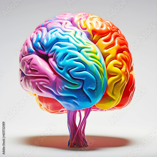 Colorful human brain.AI generated.