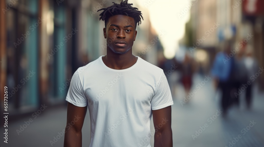 Photo of a man with dreadlocks standing on a city street Photo of a man with dreadlocks standing on a city street