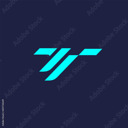 t abstract transportation modern logo design