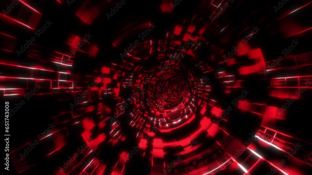 Red motion graphics in the tunnel Red motion graphics in the tunnel