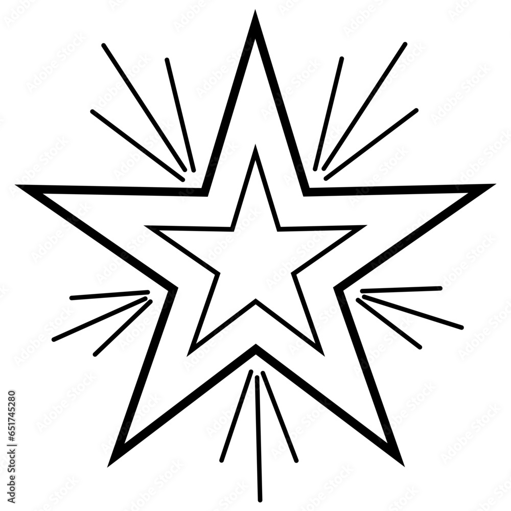 Decorative Christmas tree star to highlight the tree. Minimalist star to color. Decorative Christmas tree star to highlight the tree. Minimalist star to color.