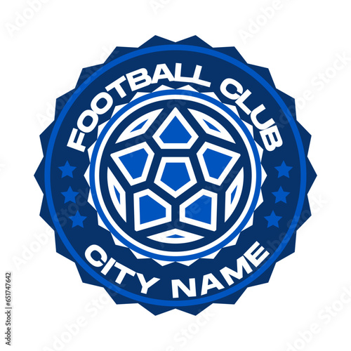 Soccer logo or football club sign badge football logo with shield background vector design