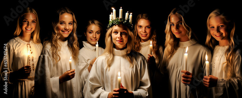 Swedish Lucia with lucia crown