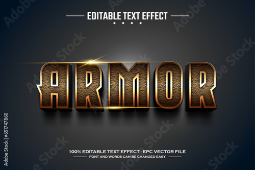 Armor 3D editable text effect template