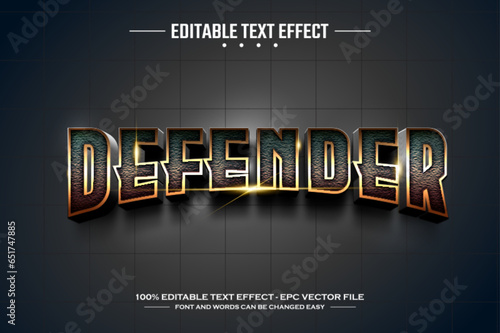 Defender 3D editable text effect template