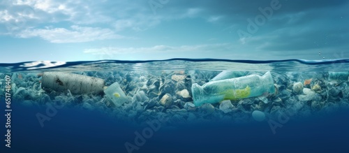 Infographics on banning plastic pollution in the sea breaking the plastic cycle in water