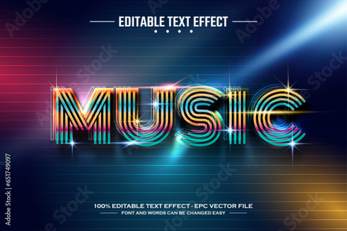 Music 3D editable text effect template