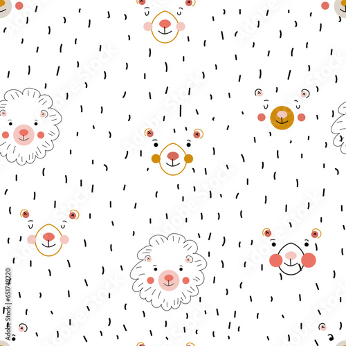 Photography scandinavian zoo seamless pattern