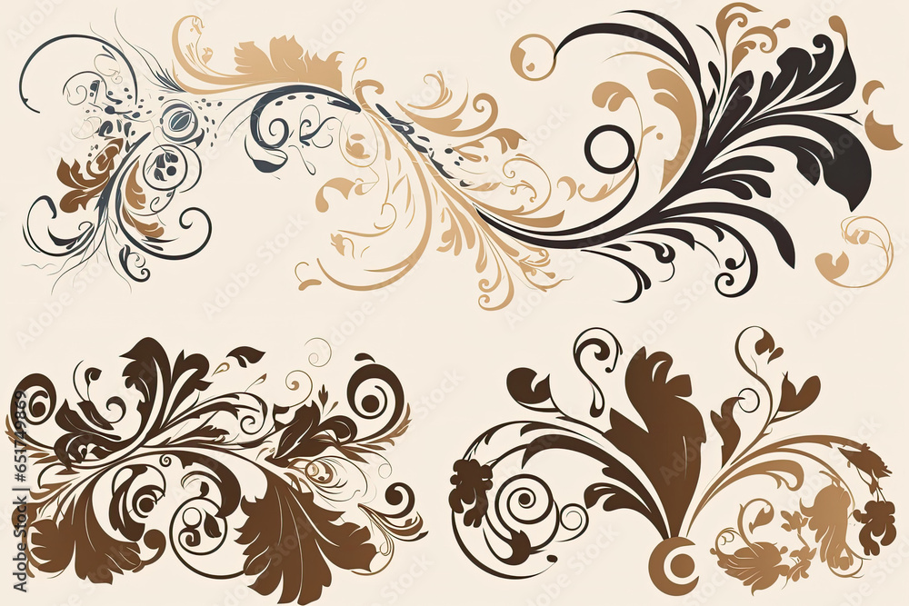 vector graphics ornaments on paper, ornaments vector samples AI Generated vector graphics ornaments on paper, ornaments vector samples AI Generated