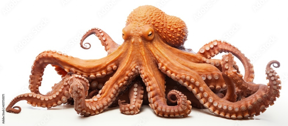 Fototapeta premium Isolated octopus tentacles on white