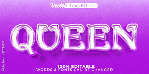 Queen Vector Text Effect Editable Alphabet Majesty  Royal