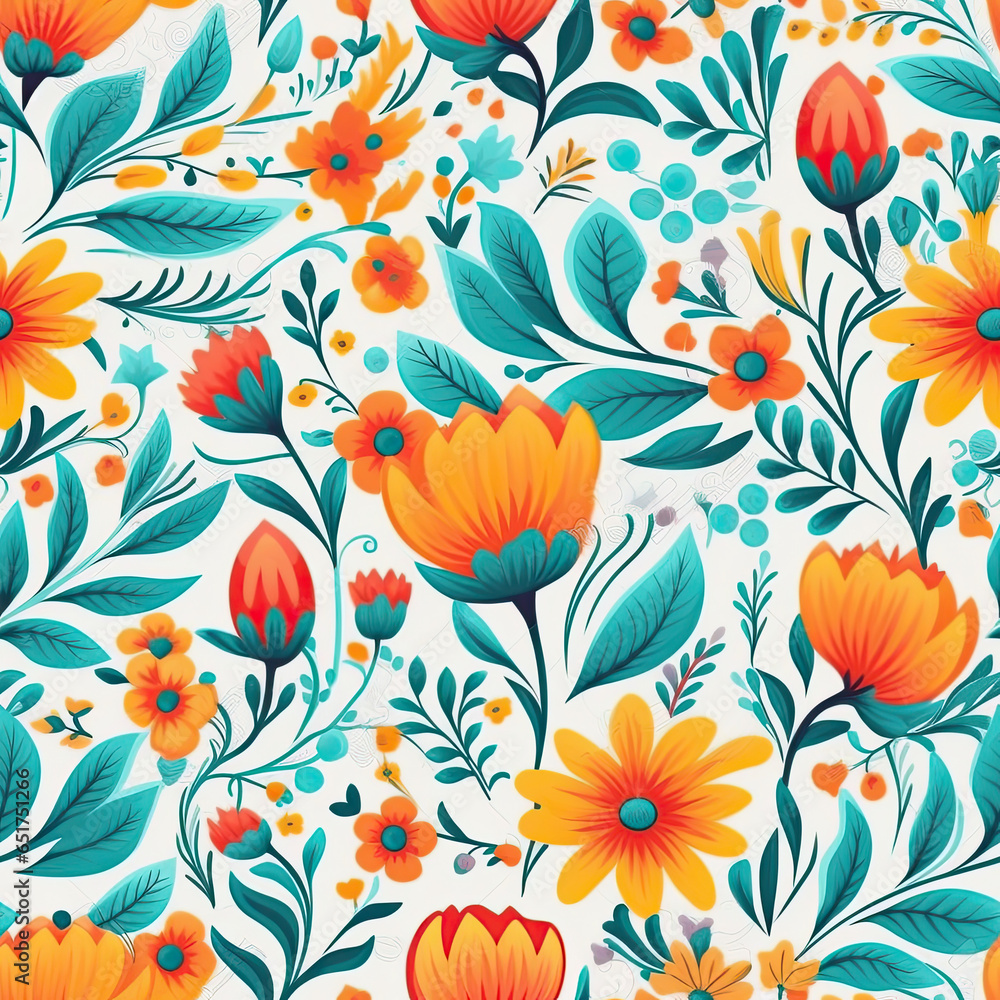 spring floral design summer seamless abstract pattern vector art AI Generated spring floral design summer seamless abstract pattern vector art AI Generated