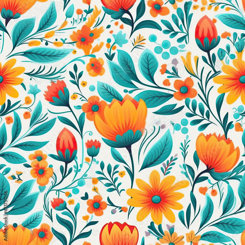 spring floral design summer seamless abstract pattern vector art  AI Generated © MSHAHID