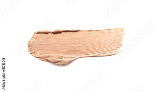 Smear of skin foundation isolated on white  top view