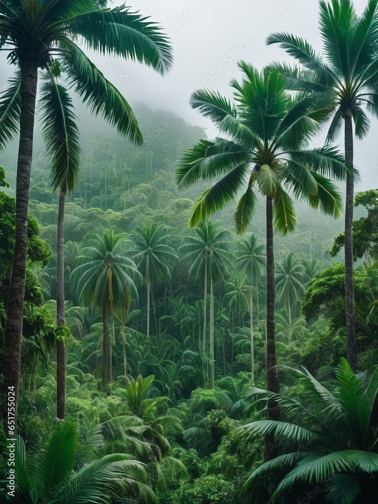 Obraz premium Verdant Paradise Exploring the Enchanting Tropical Forest. AI Generated.