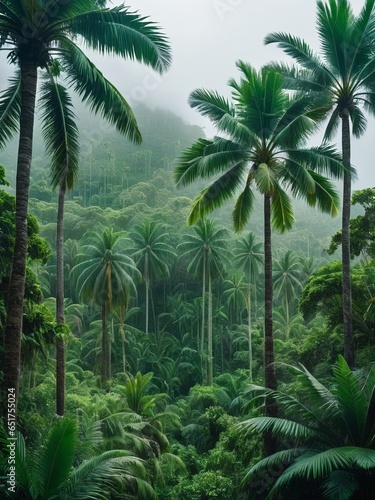 Verdant Paradise Exploring the Enchanting Tropical Forest. AI Generated.