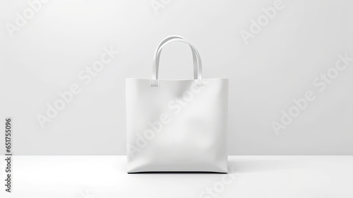 Packaging Bag Mockup White with shades on white Bg, AI Generated