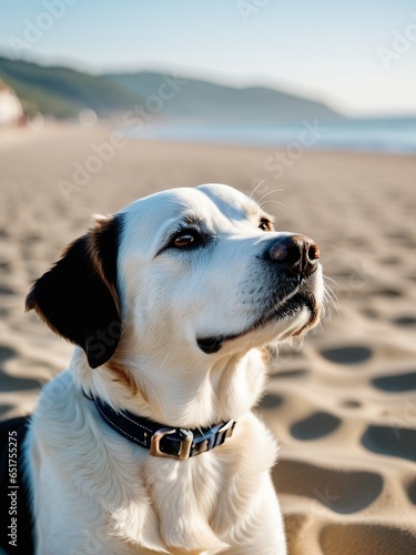 Serene Summer Relaxation with a Dog. AI Generated.