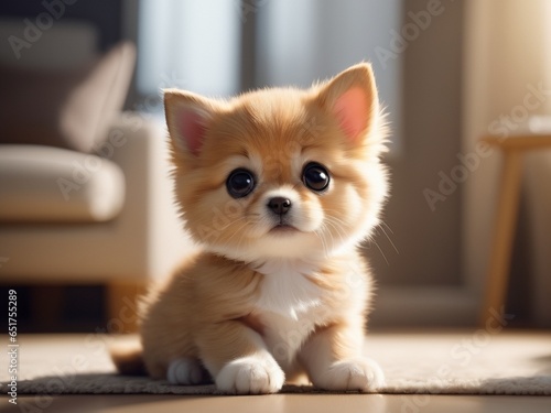 Irresistible Cuteness Captivating Domestic Pet. AI Generated.