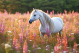 AI Generate A beautiful unicorn grazing in a meadow of wildflower