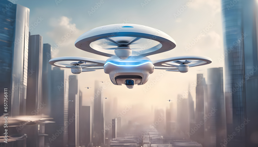 Future air travel and robotaxi design depicted as a big banner with ...