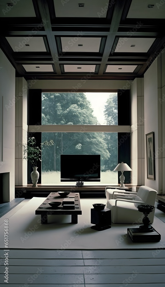 photo movie still cinematic in the 1990s interior modern house with ...