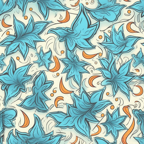 Historical and traditional patterns and motifs seamless pattern, AI Generated